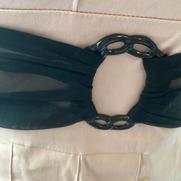 Vintage "Kay Unger New York" Strapless Silk-Blend Floral Fit & Flare Cocktail Dr - Picture 4 of 4